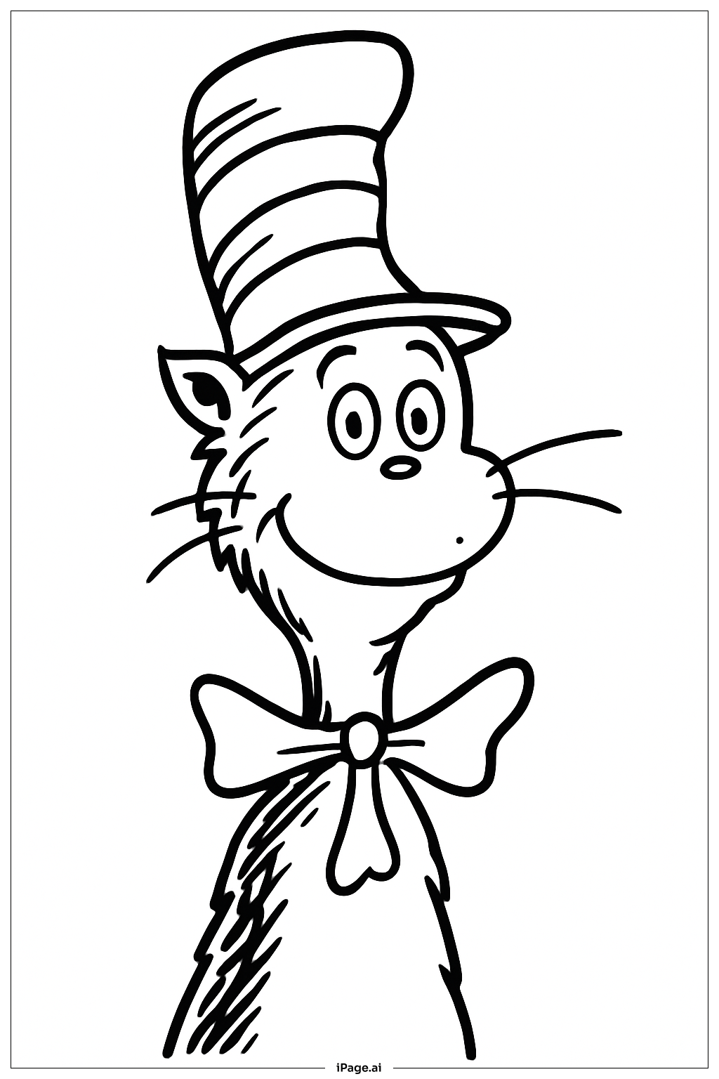  Dr Seuss Cat Simple Portrait Coloring Page 