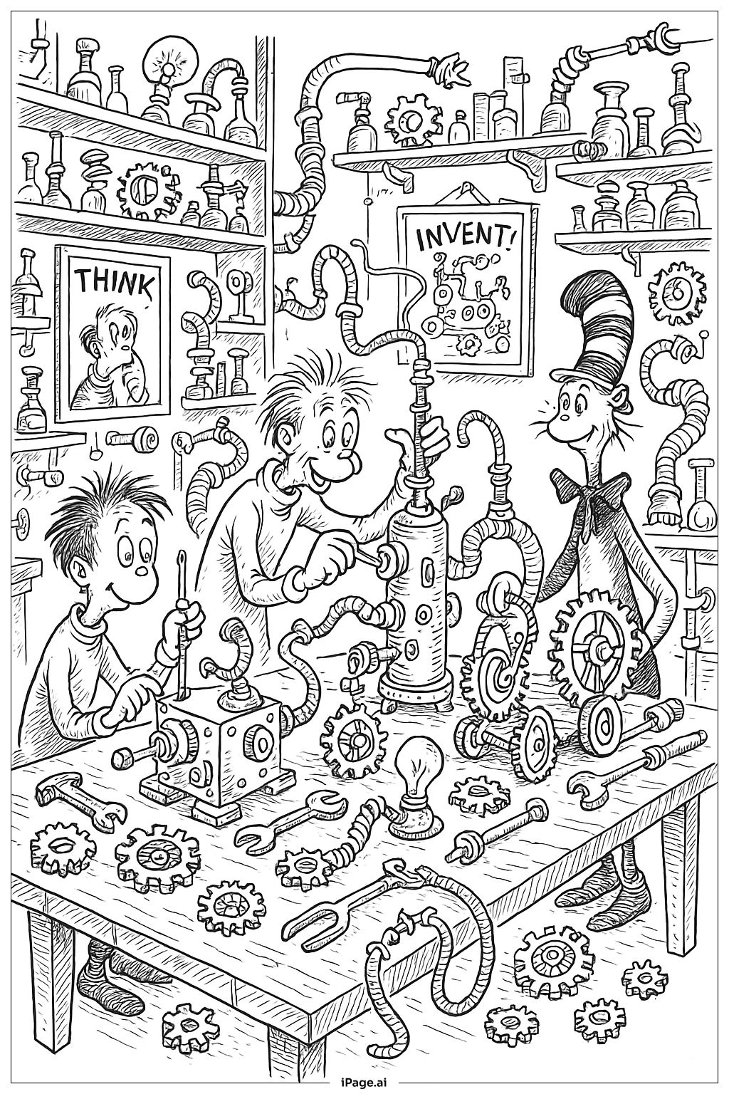 Dr Seuss Inventor Workshop Scene