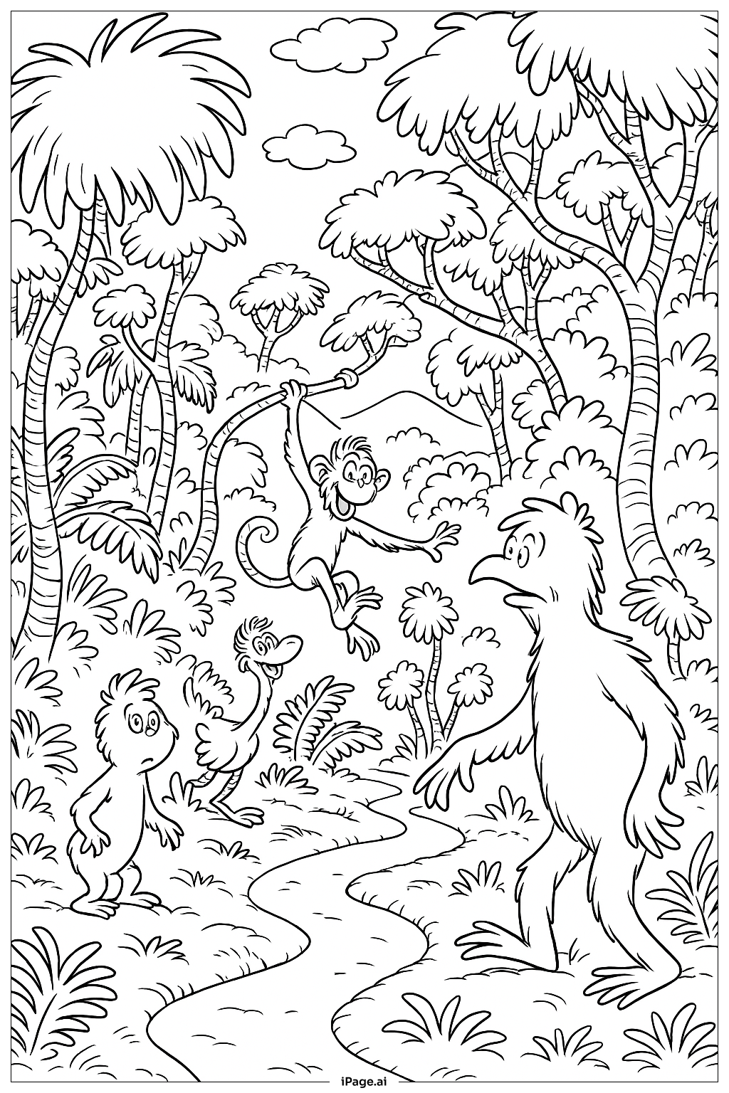  Dr Seuss Jungle Adventure Coloring Page 