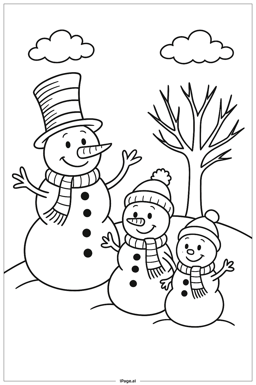  Dr Seuss Snowman Family Coloring Page 