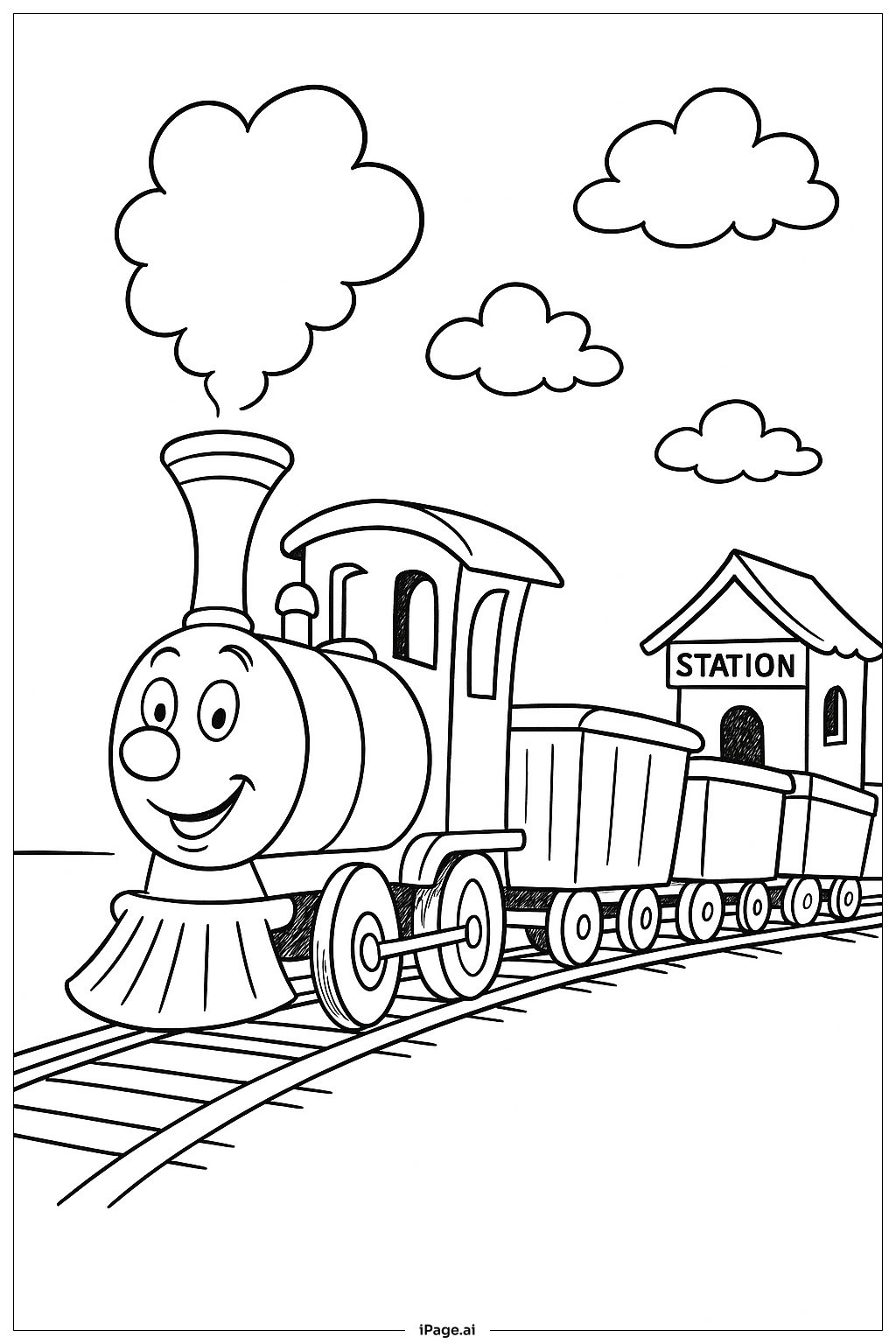  Dr Seuss Train On Track Coloring Page 