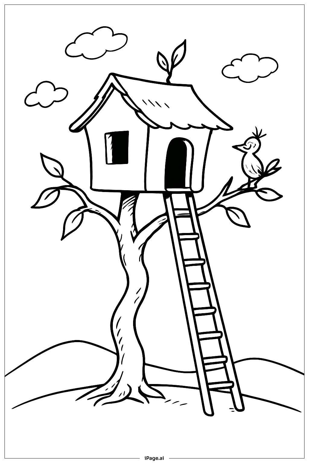  Dr Seuss Treehouse With Ladder Coloring Page 