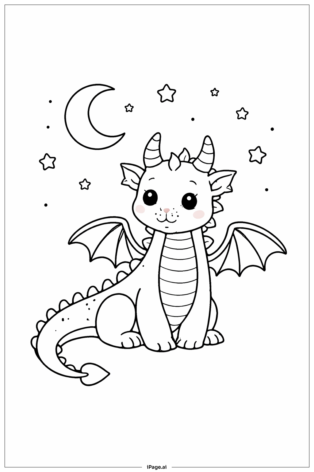  Página para colorir de Dragão à Luz da Lua 