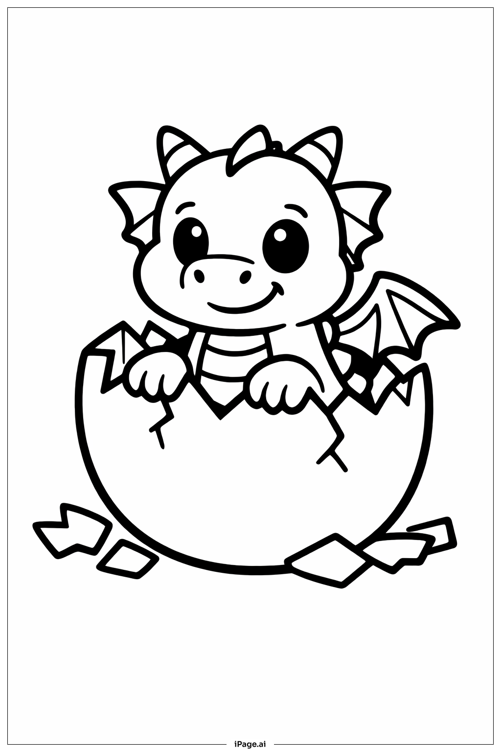  Página para colorir de Dragão no Ovo 