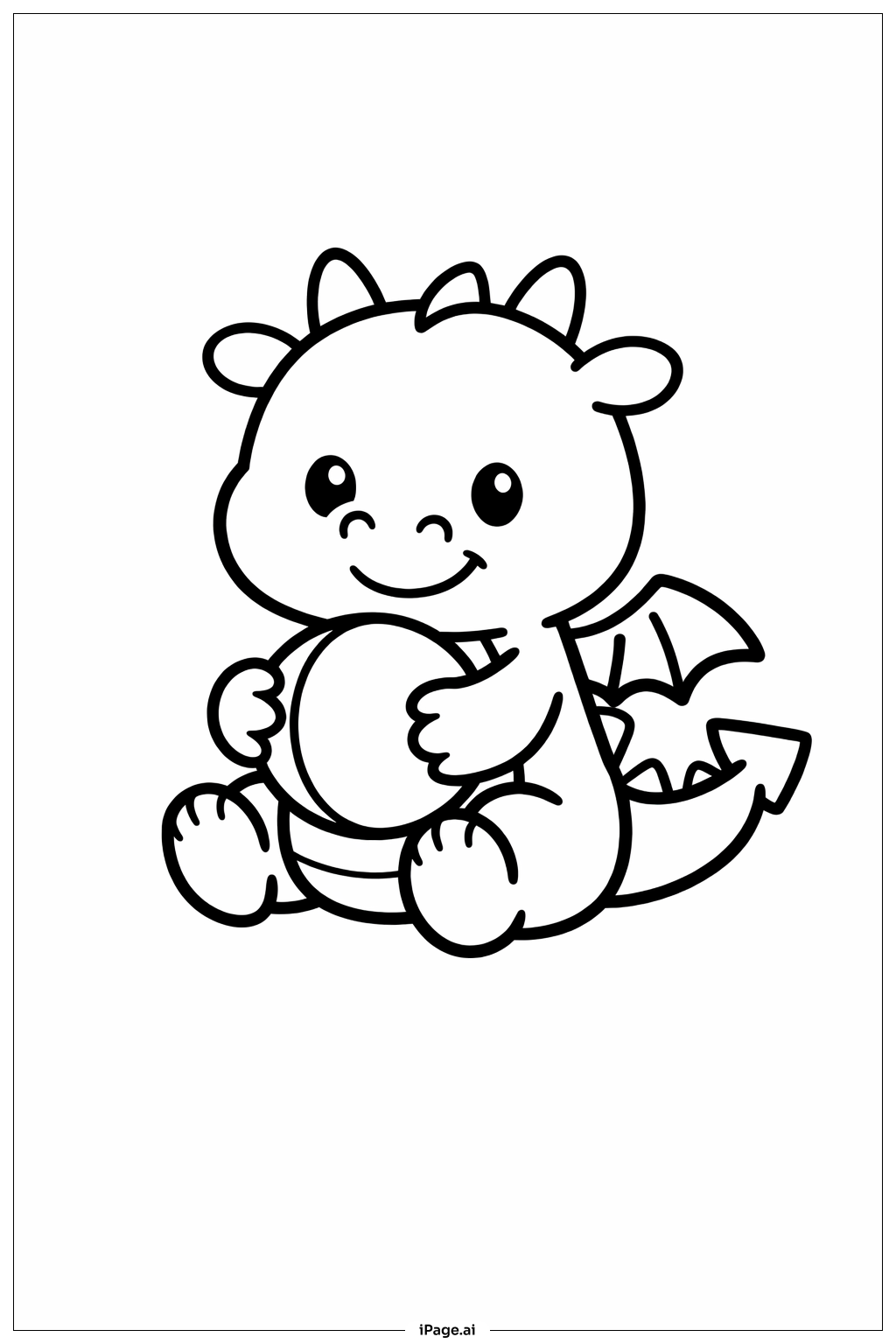  Página para colorir de Dragão com Bola 