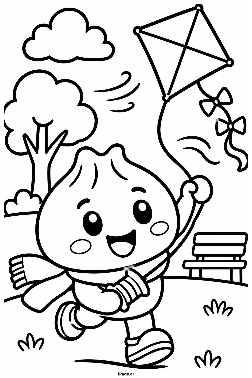 湯圓放風箏著色頁