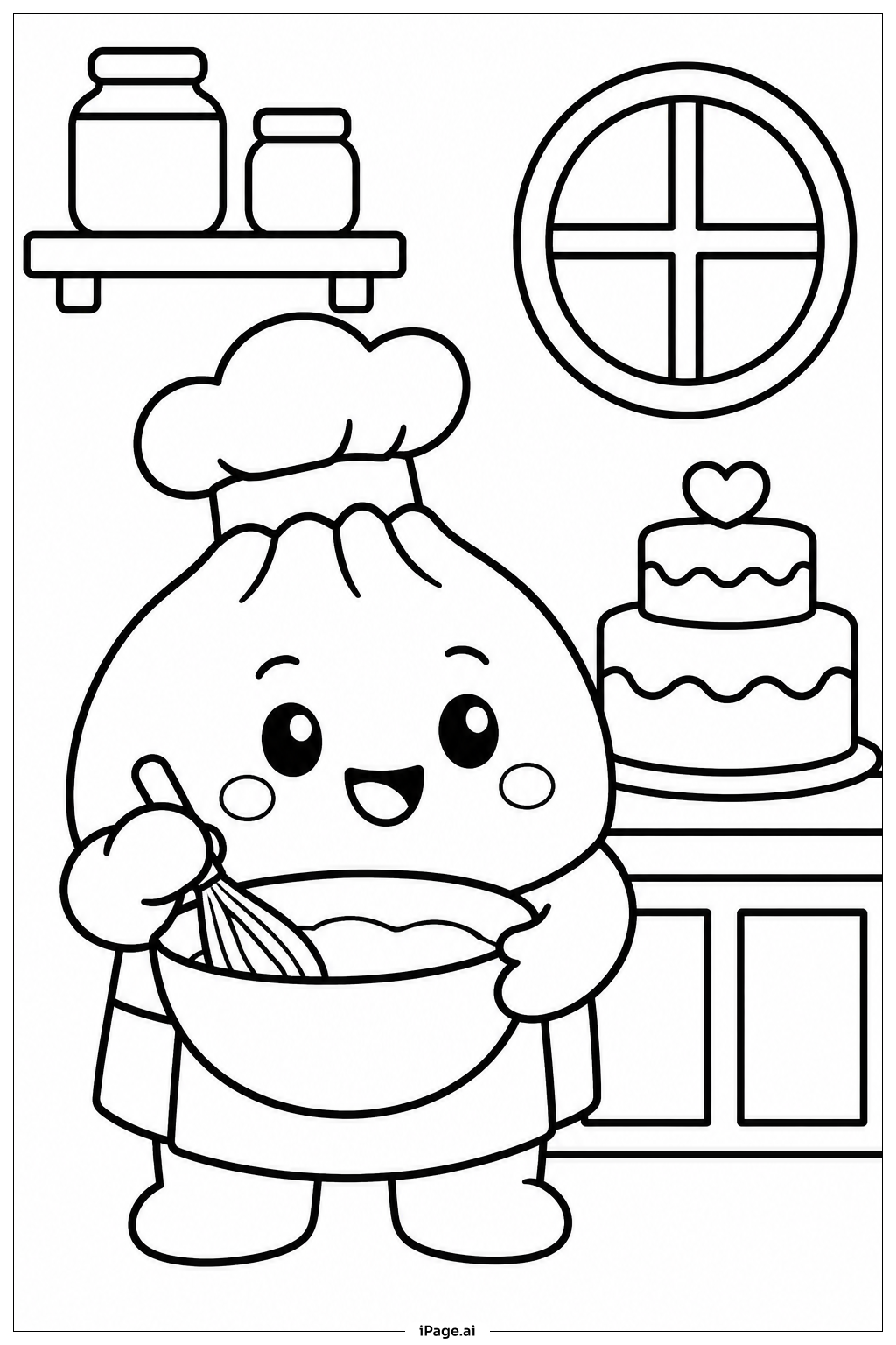  Page de coloriage Dumpling Squishy Baking 