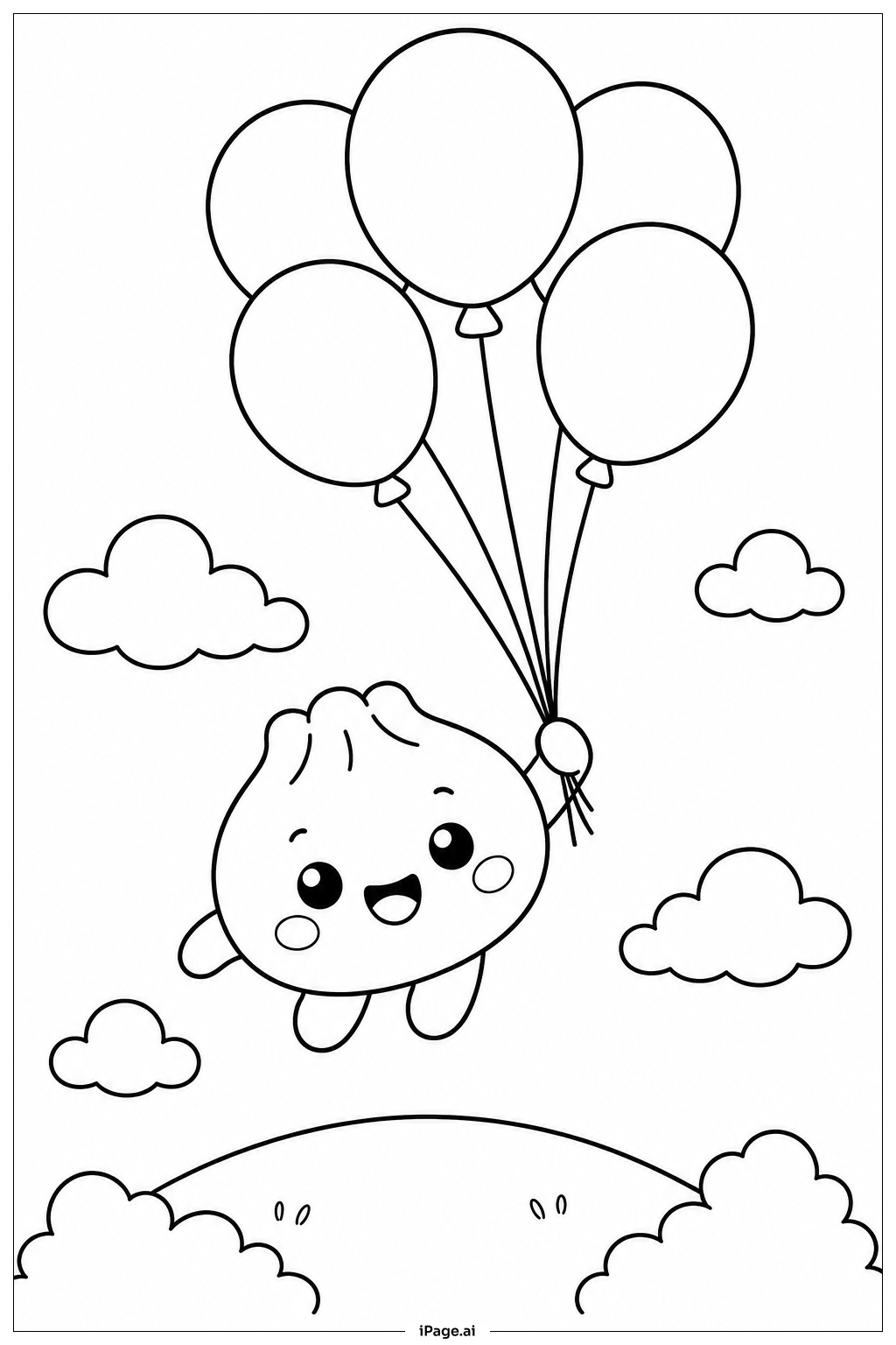  Dumpling Squishy Balloon Ride Ausmalseite 