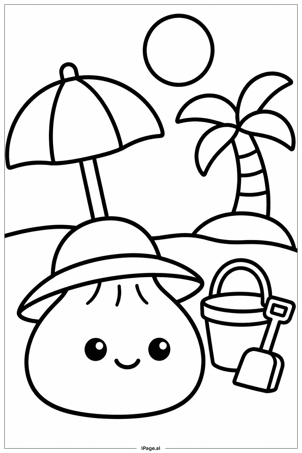  Page de coloriage Dumpling Squishy Beach Day 
