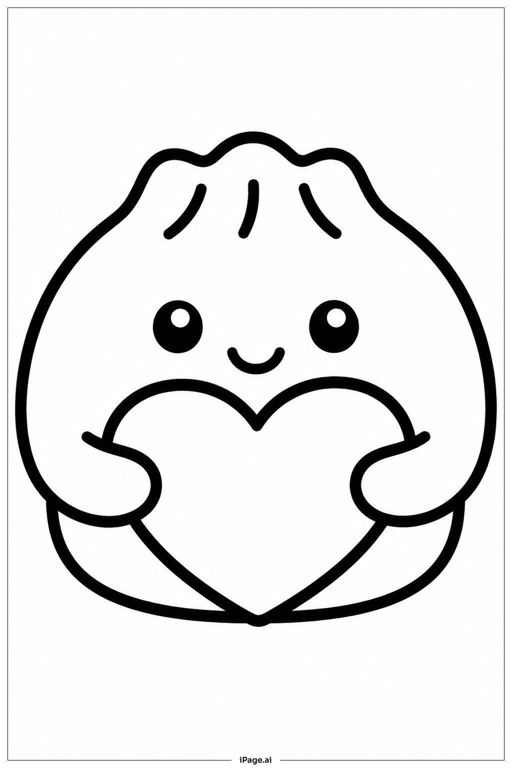  Trang tô màu Dumpling Squishy ôm trái tim 