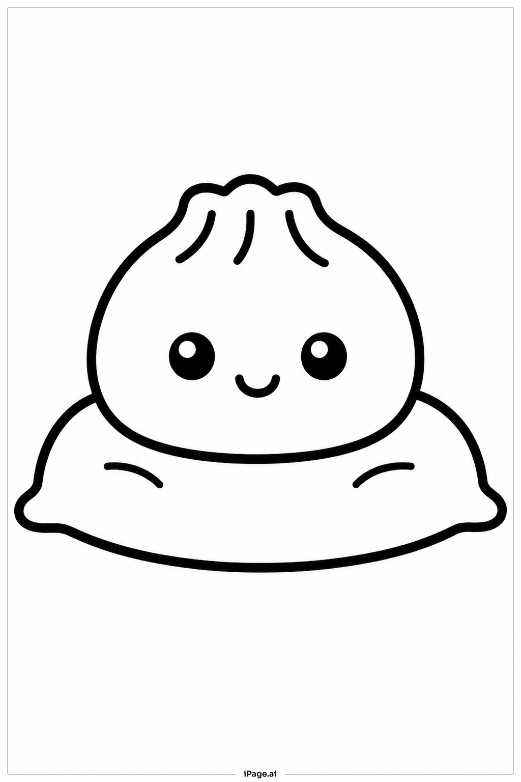 Dumpling Squishy On Pillow Coloring Page 