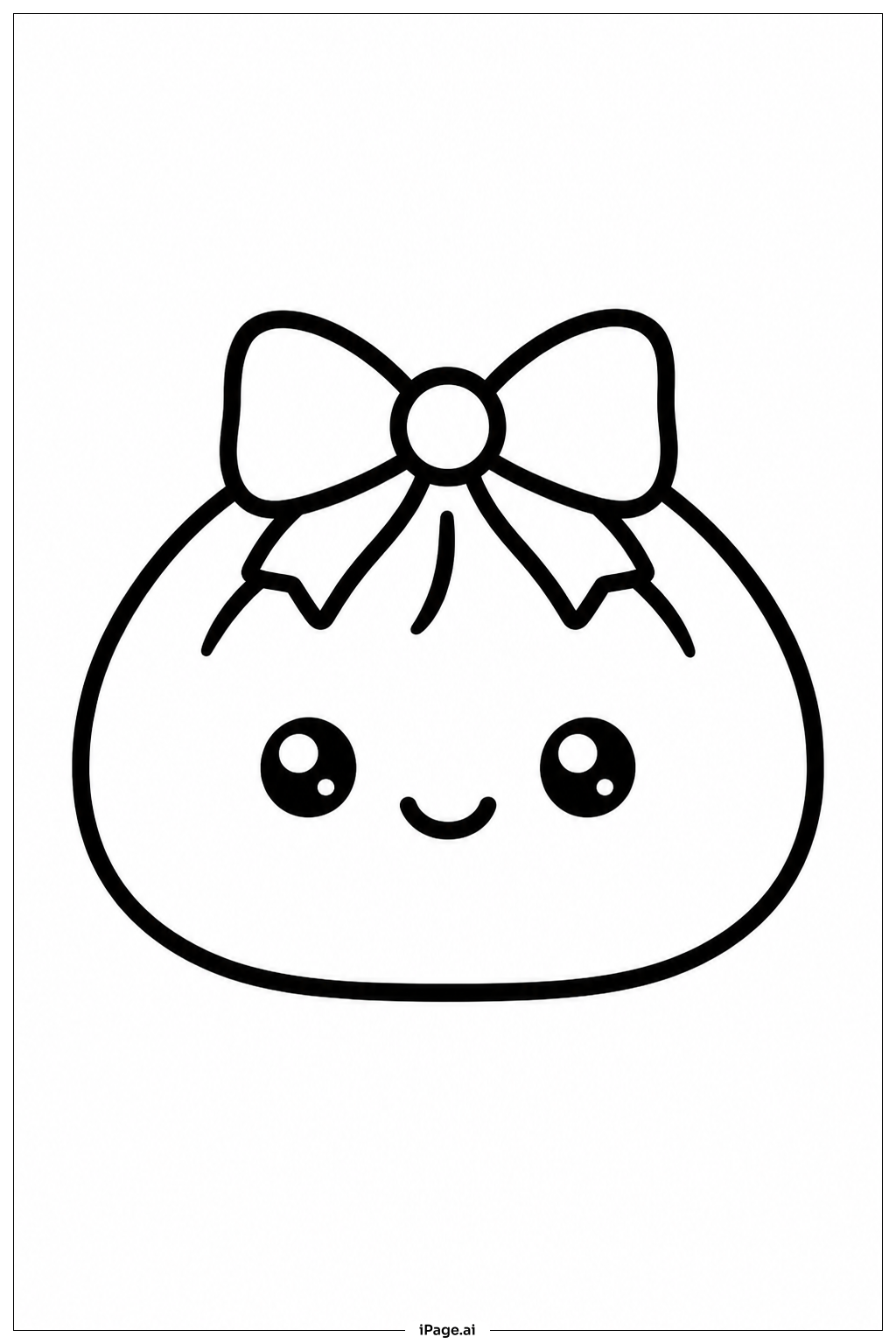  Dumpling Squishy With Bow Coloring Page 