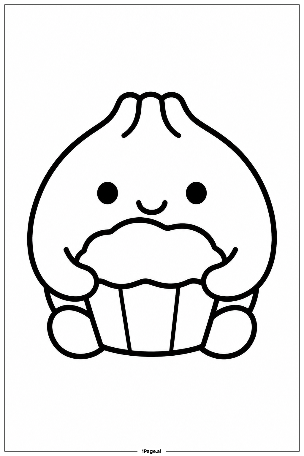  Dumpling Squishy With Cupcake Coloring Page 