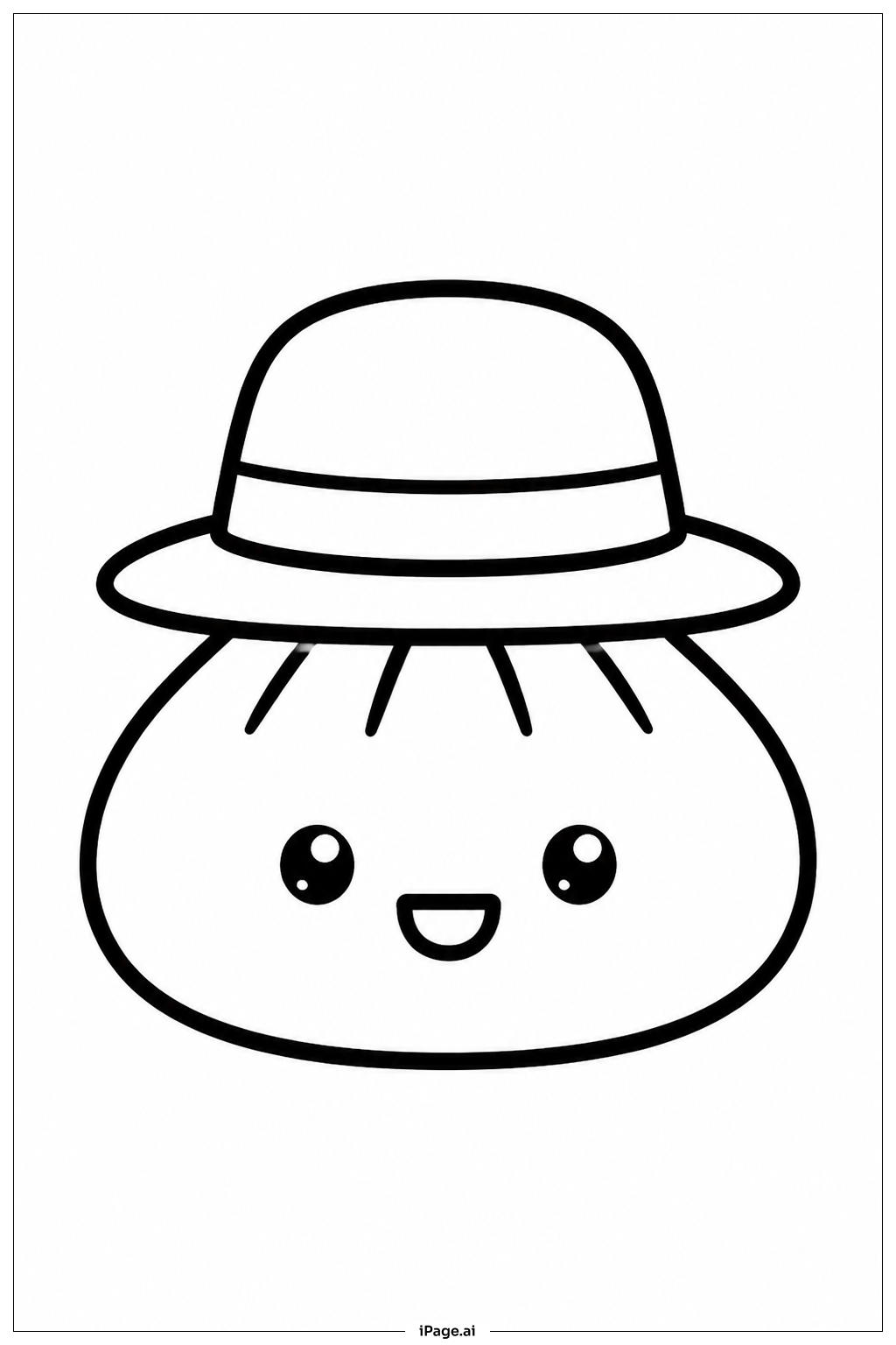  Dumpling Squishy With Hat Coloring Page 