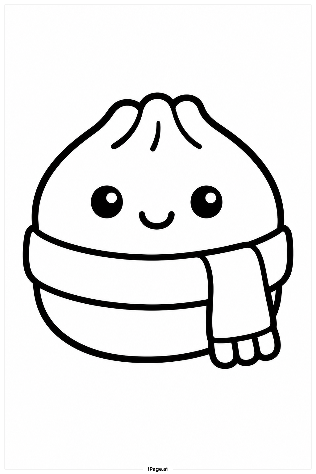  Dumpling Squishy With Scarf Coloring Page 