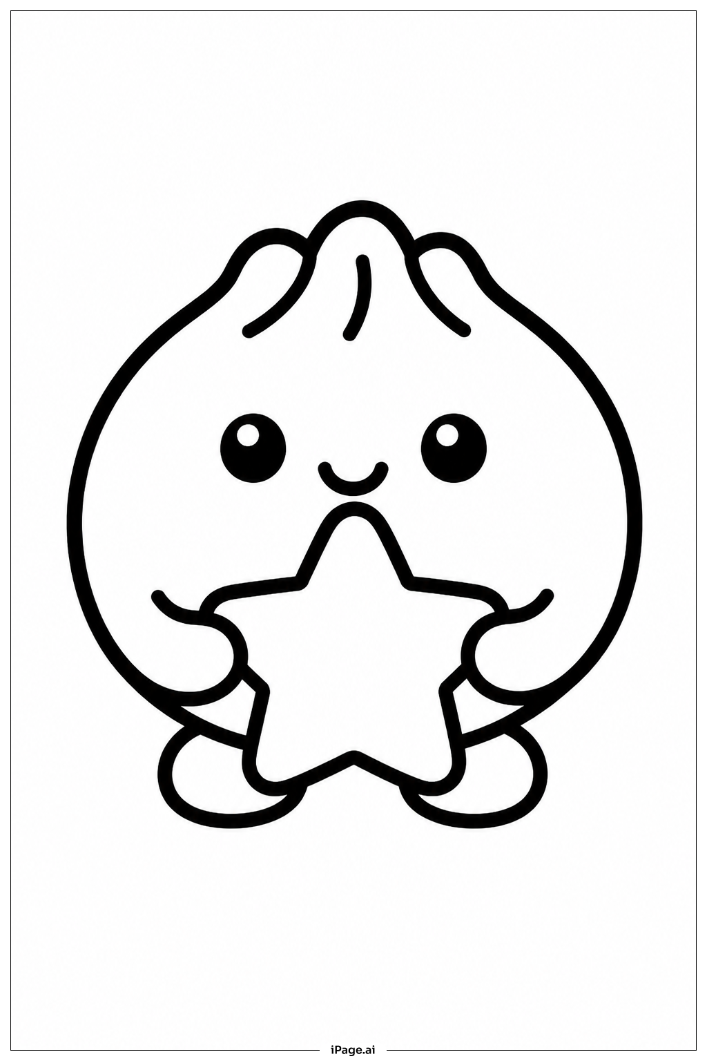 Dumpling Squishy With Star Coloring Page 