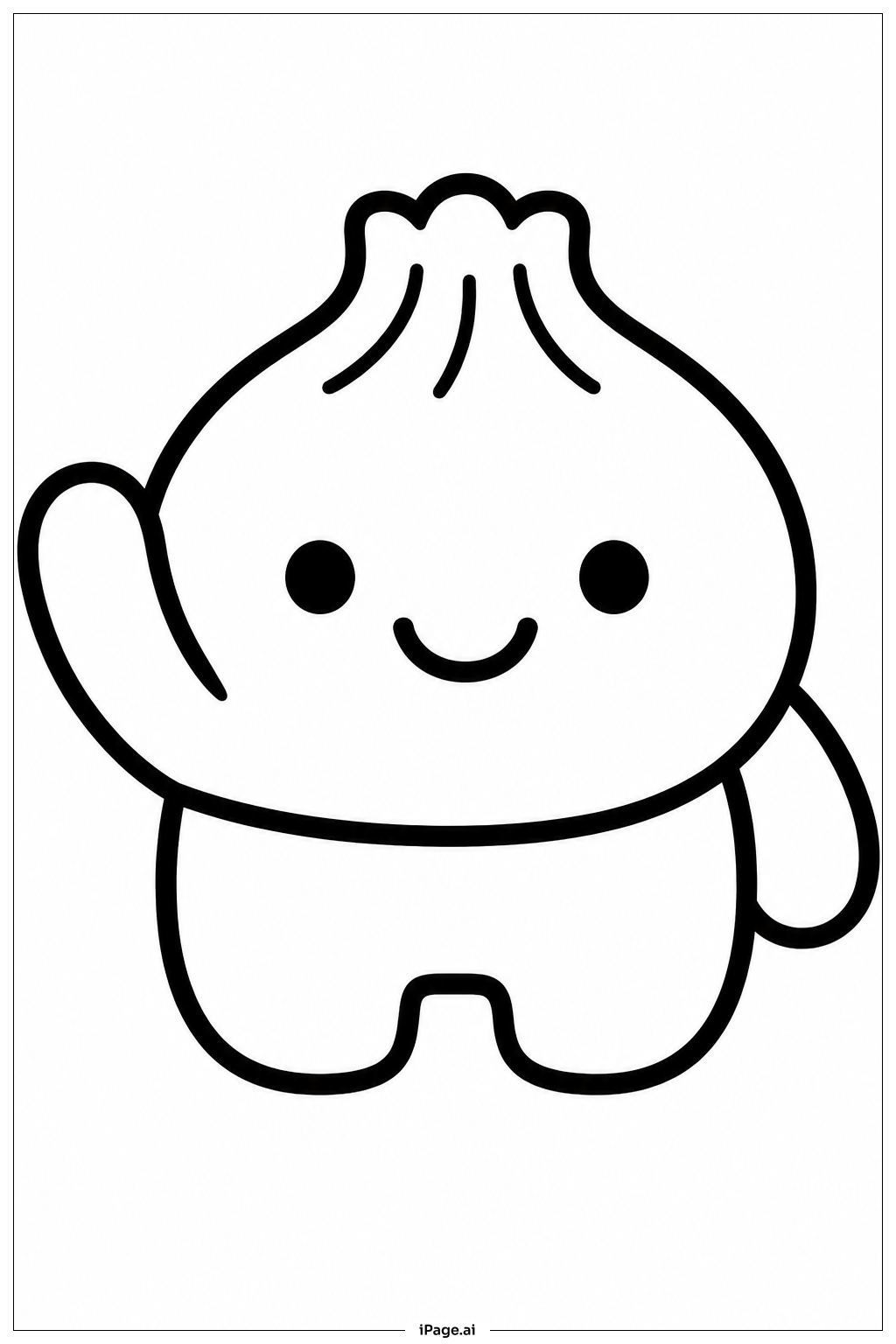 小籠包揮手著色頁