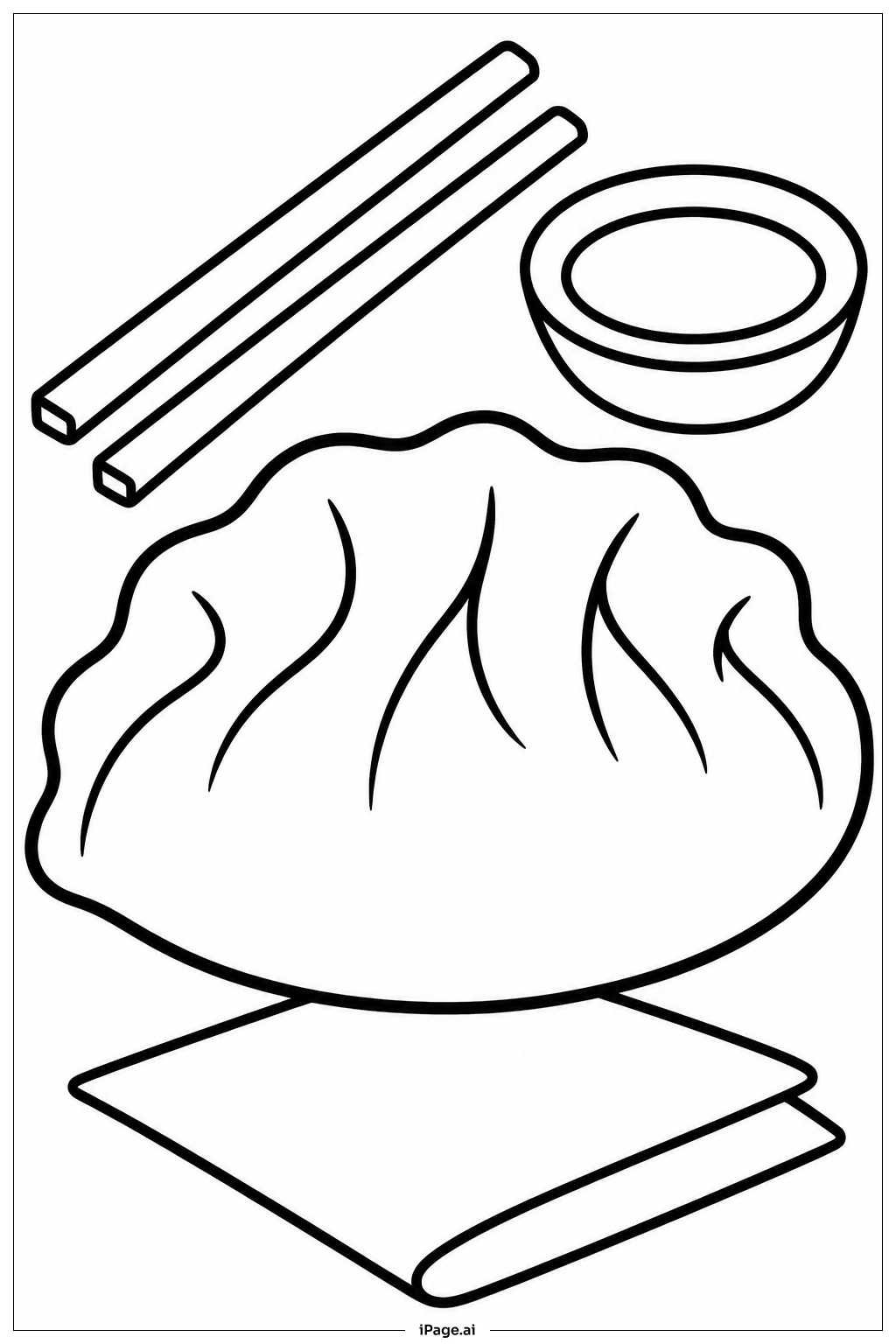 用筷子夾餃子著色頁