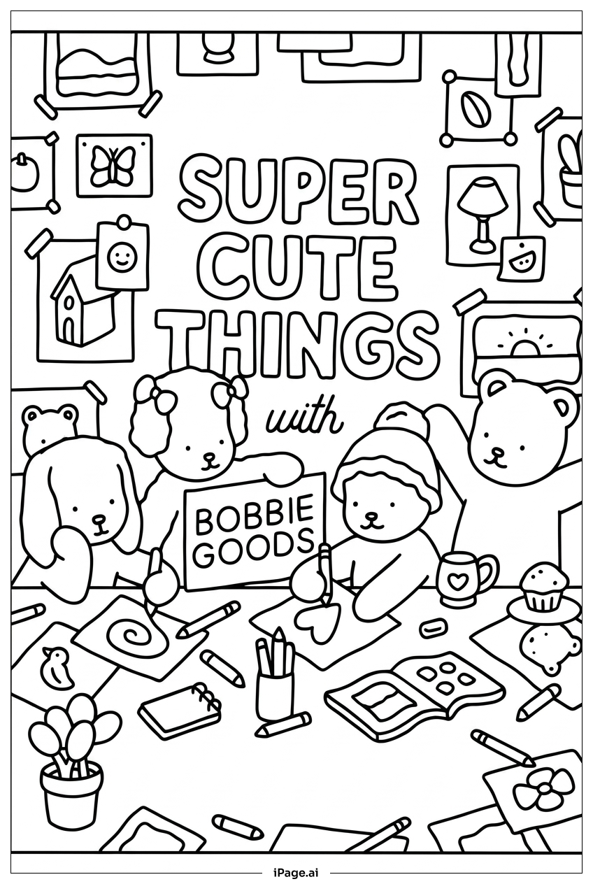 Página para colorear de Bobbie Goods y sus amigos hacen cosas súper lindas