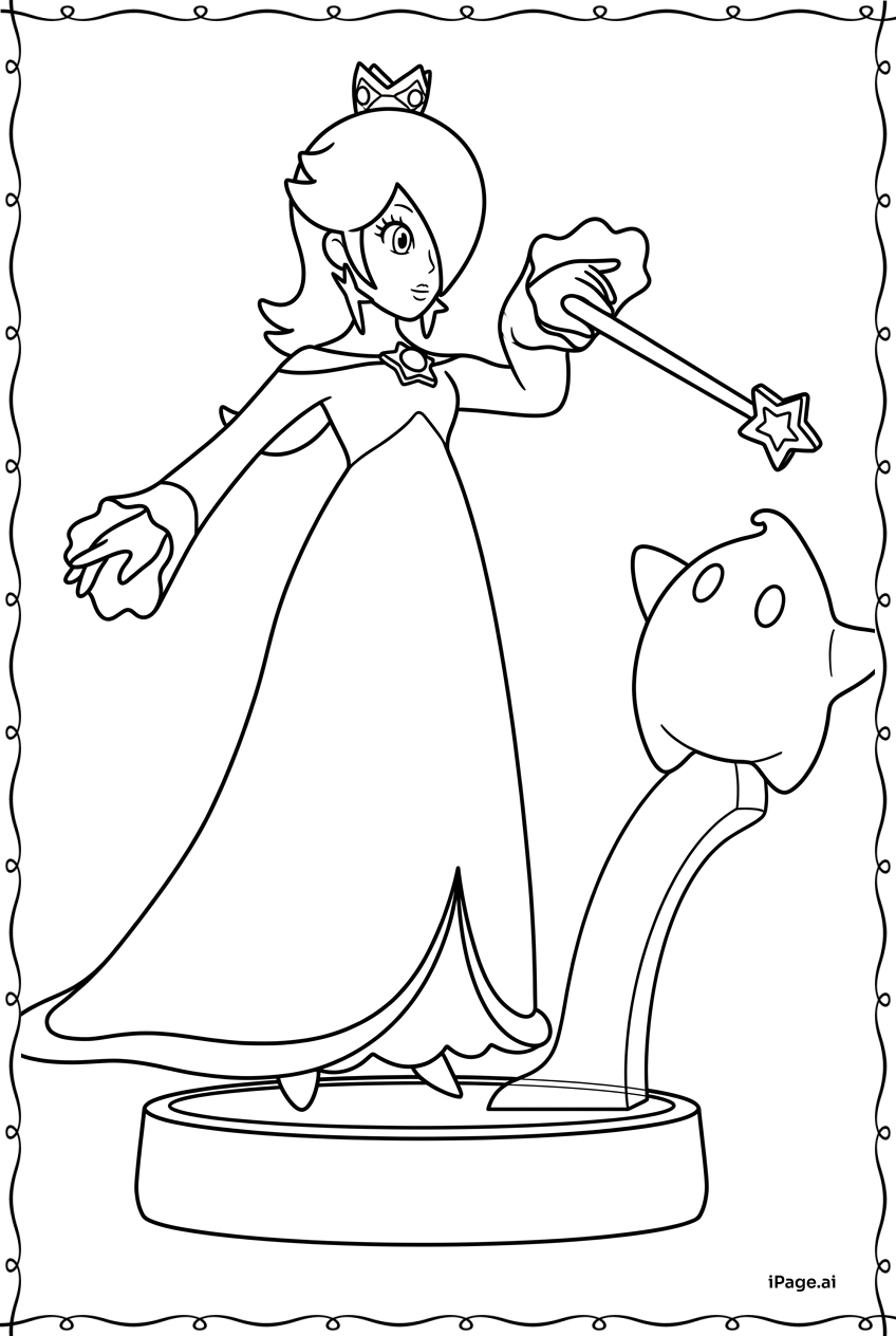  Rosalina And Luma Display Figure Pose Coloring Page 