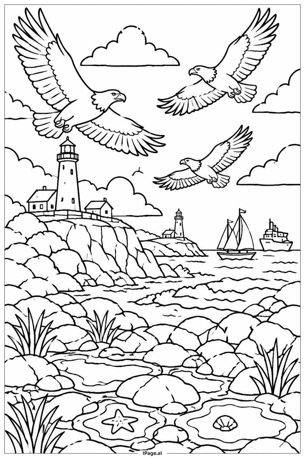 Eagle Coastal Patrol Coloring Page