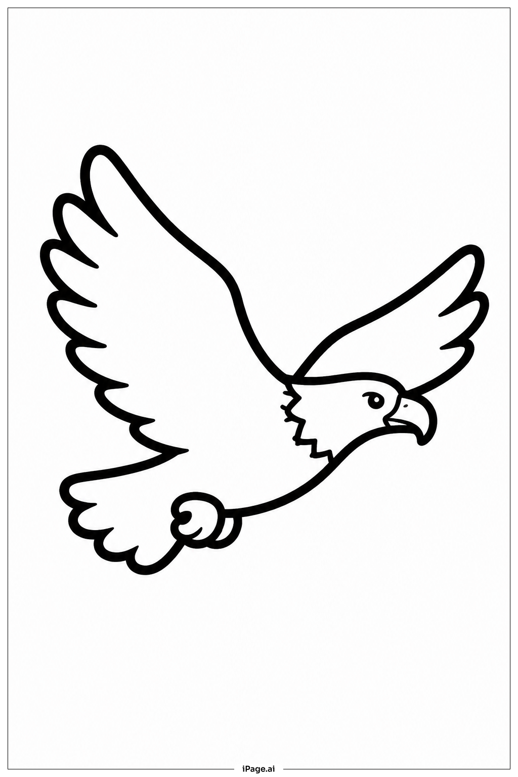 Eagle Flying Silhouette Coloring Page