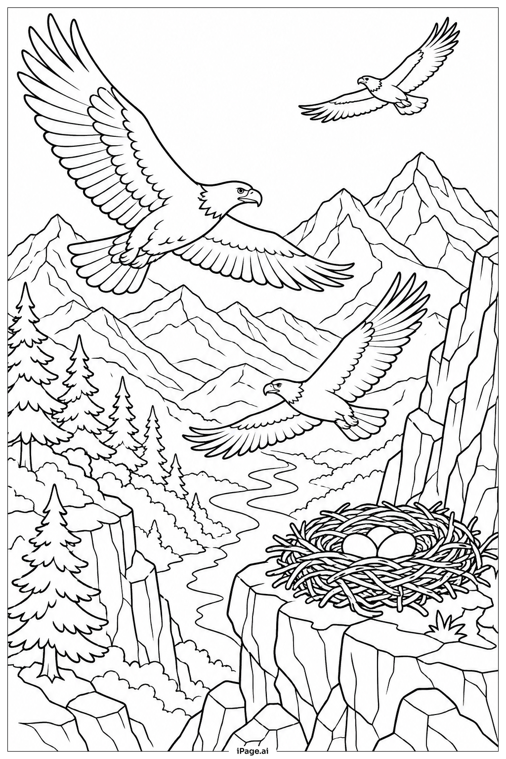 Página para colorear de Patrulla Águila Montaña