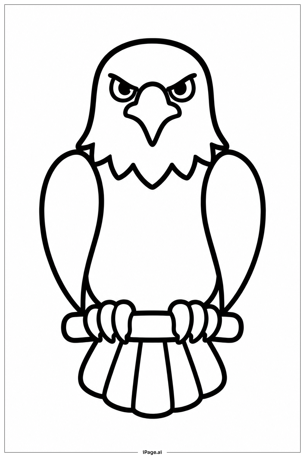 Eagle Perched Front Coloring Page