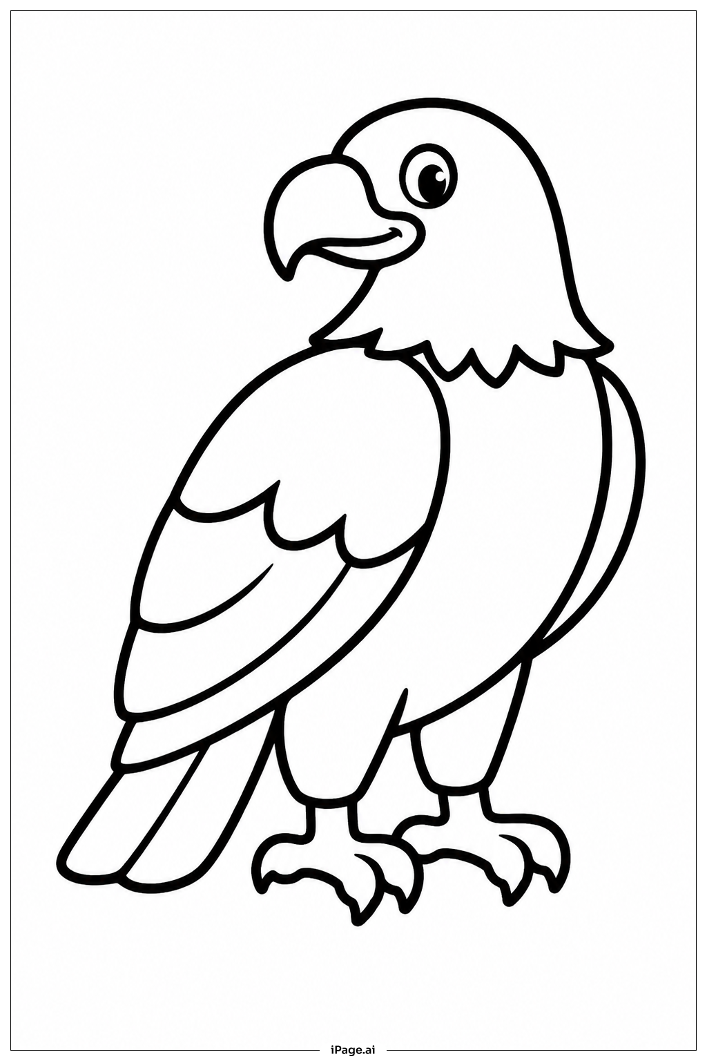Eagle Side Glance Coloring Page
