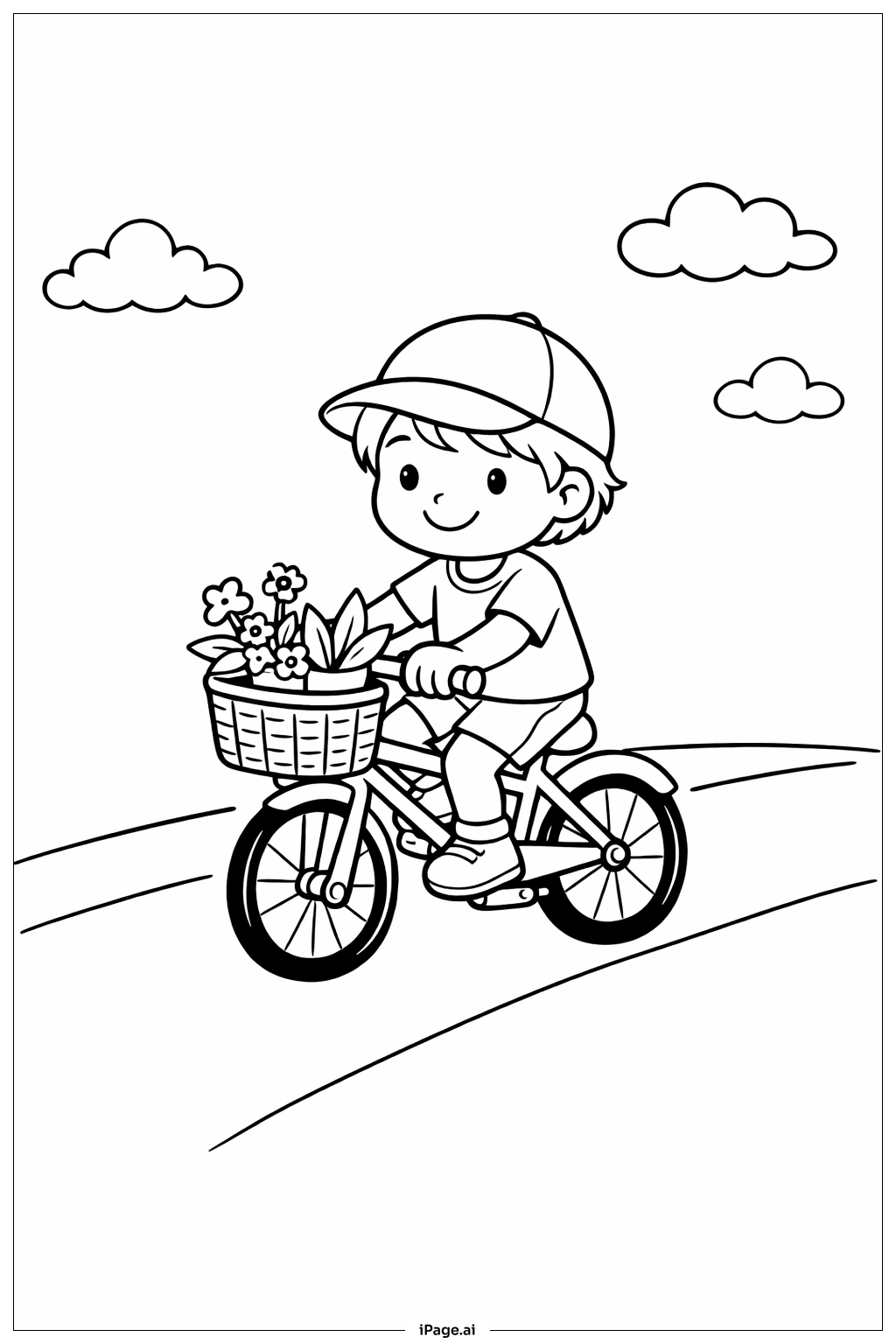  地球日騎車趣著色頁 