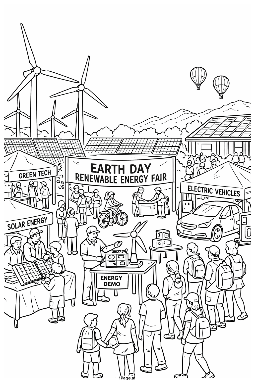  지구의 날 에너지 박람회 색칠공부 페이지 