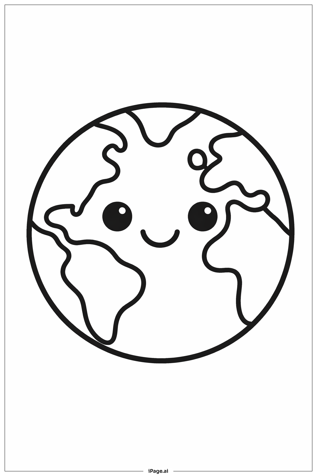  Earth Day Happy Globe Coloring Page 