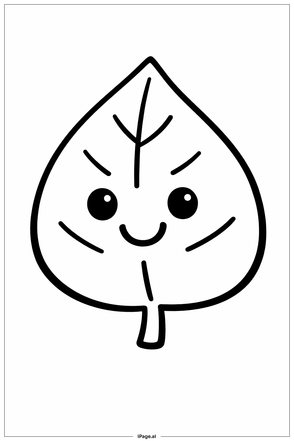  Earth Day Happy Leaf Coloring Page 