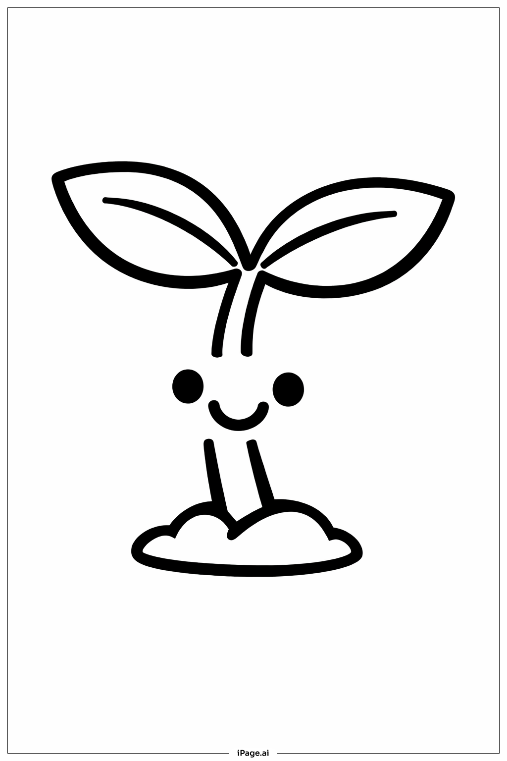  地球日快乐小苗填色页 