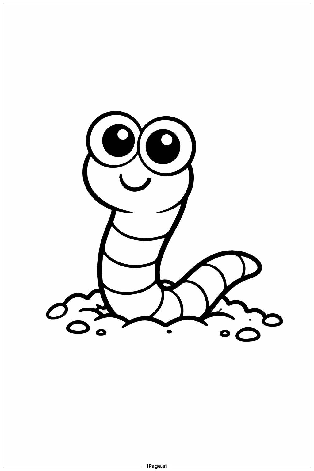  Earth Day Happy Worm Coloring Page 