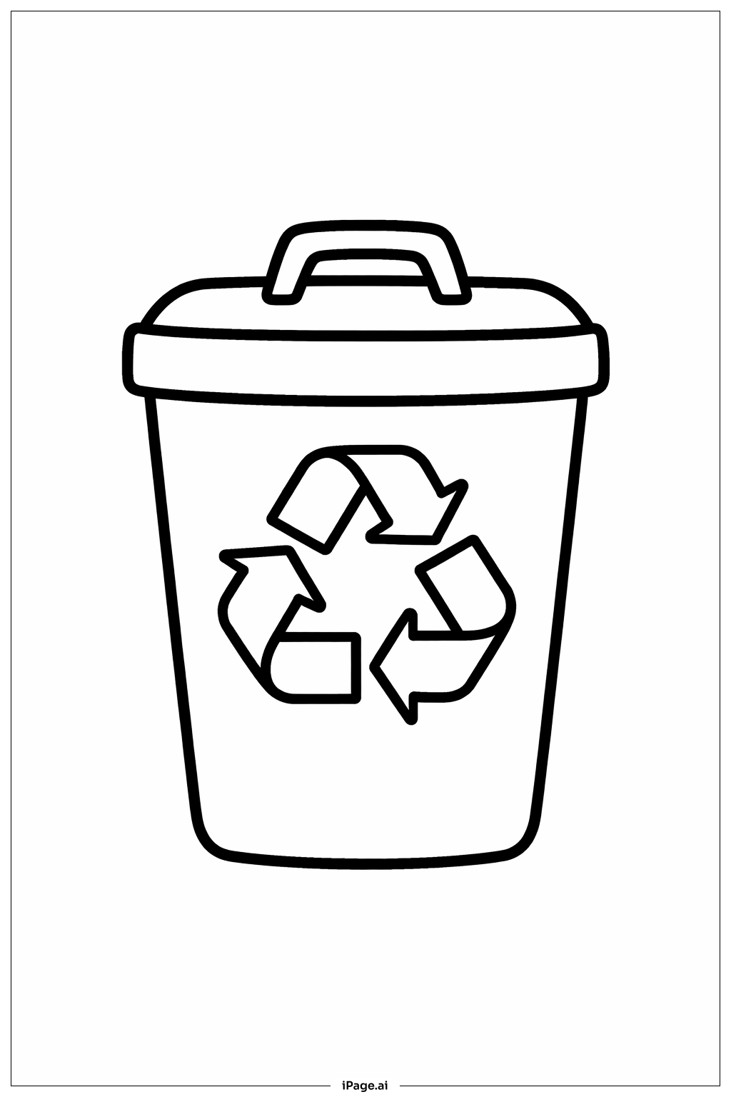  地球日回收箱填色页 