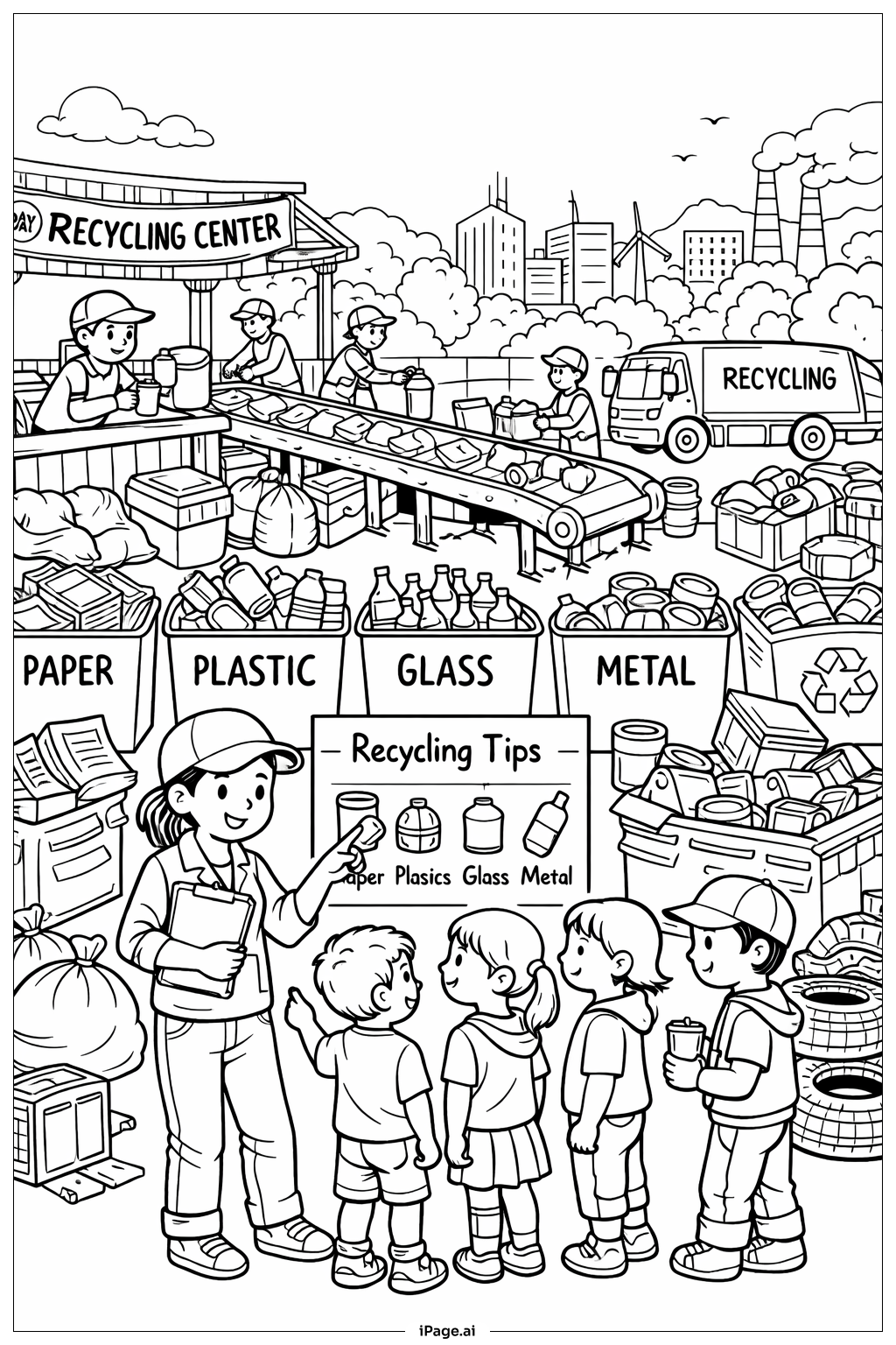  Trang tô màu Trung tâm Tái chế Ngày Trái đất 