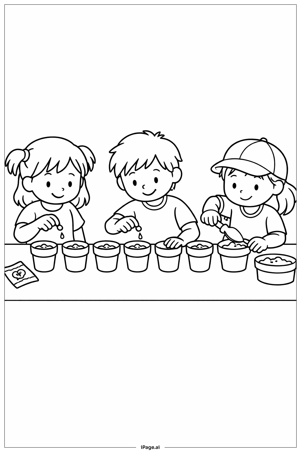  地球日種子種植著色頁 