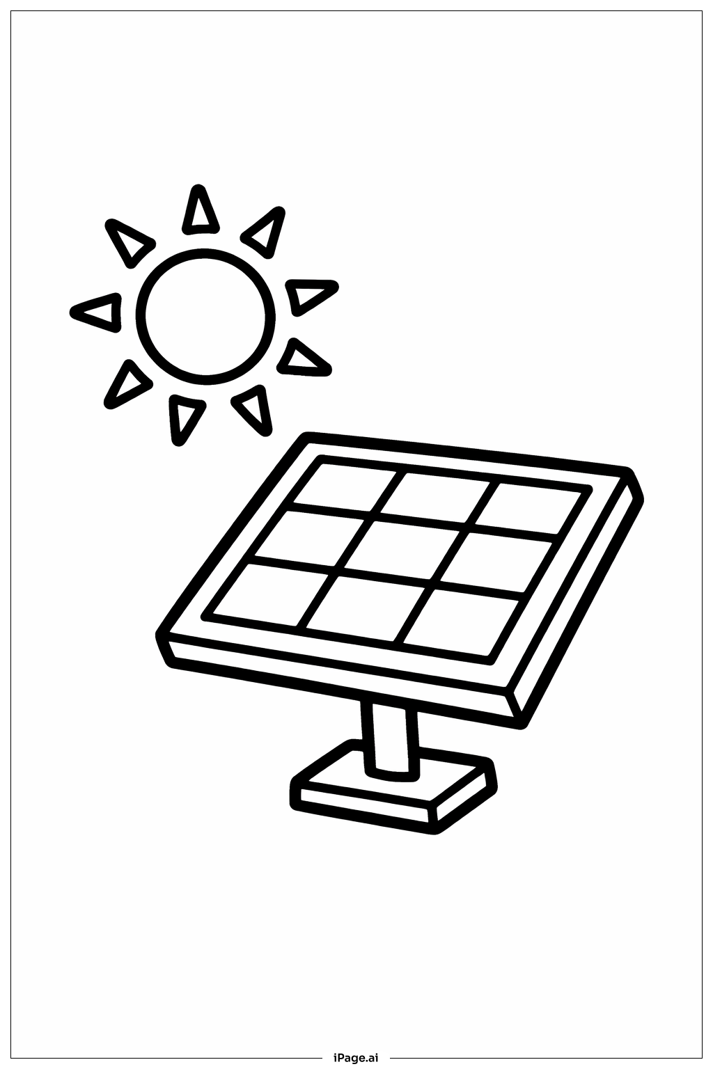  Earth Day Solar Panel Coloring Page 