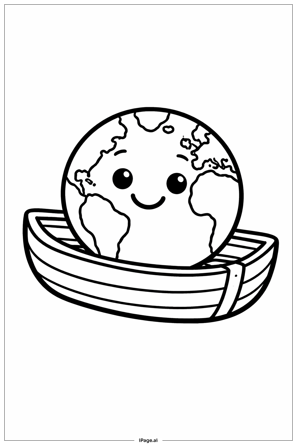  船上的地球填色页 