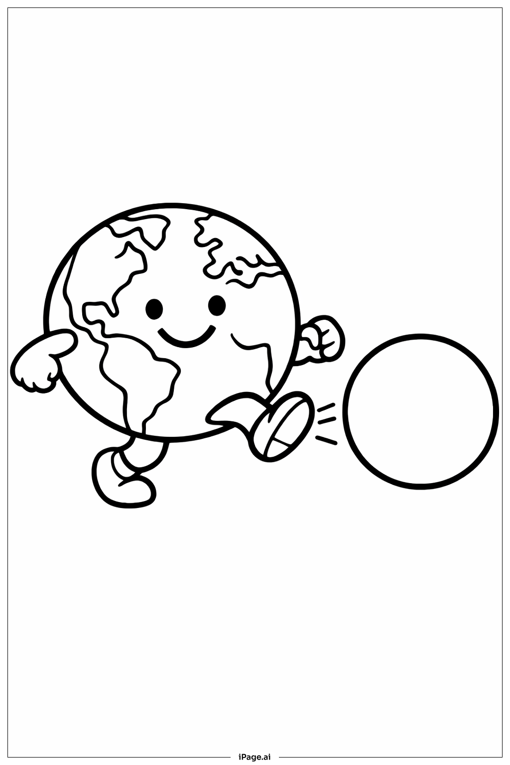  地球玩球填色页 