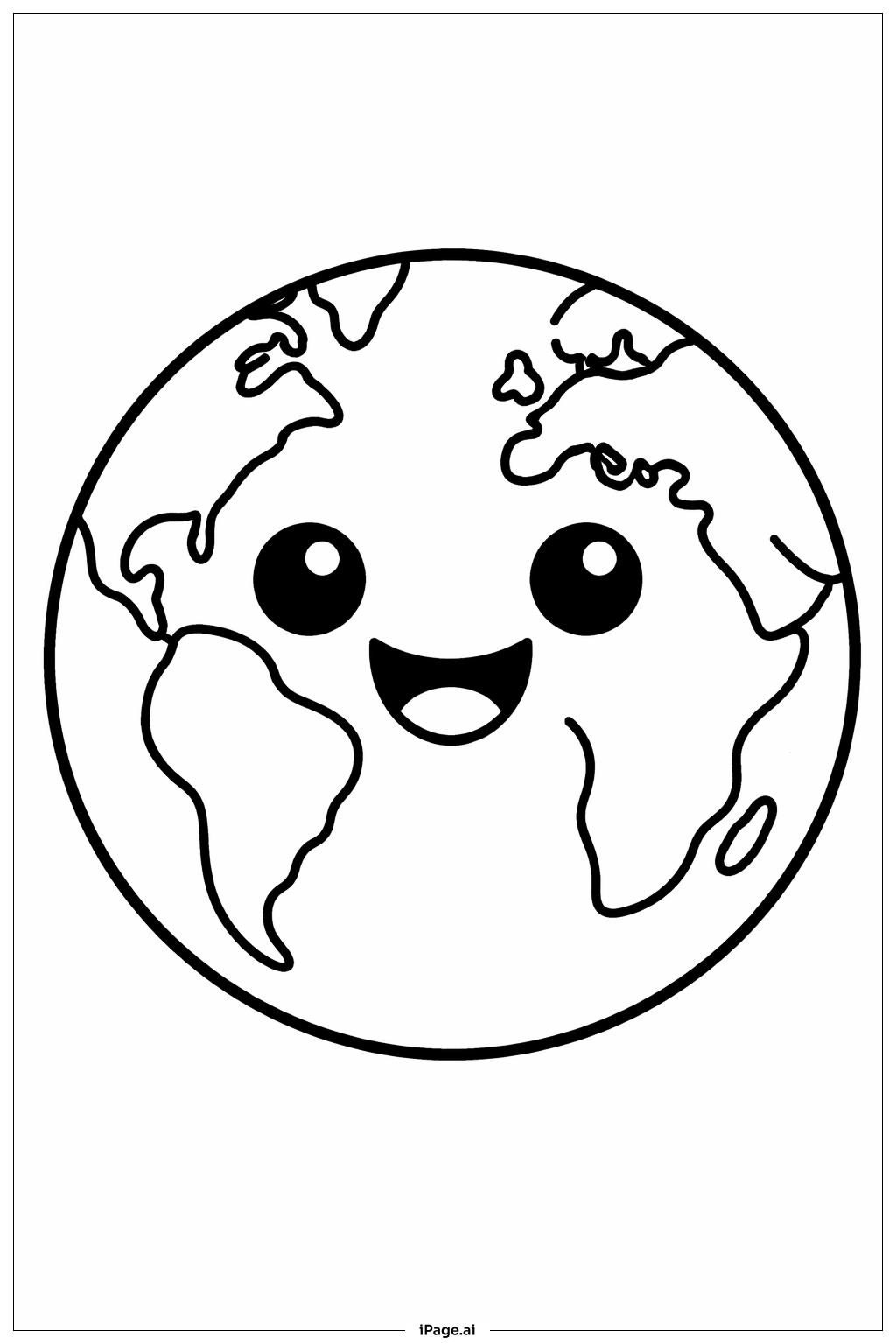  微笑的地球填色页 