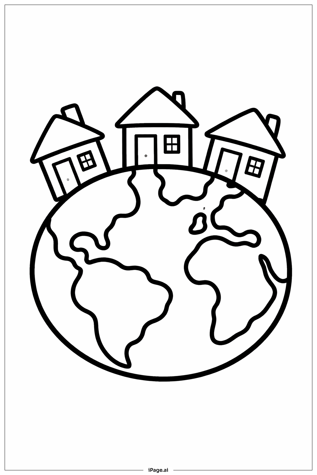 带小房子的地球