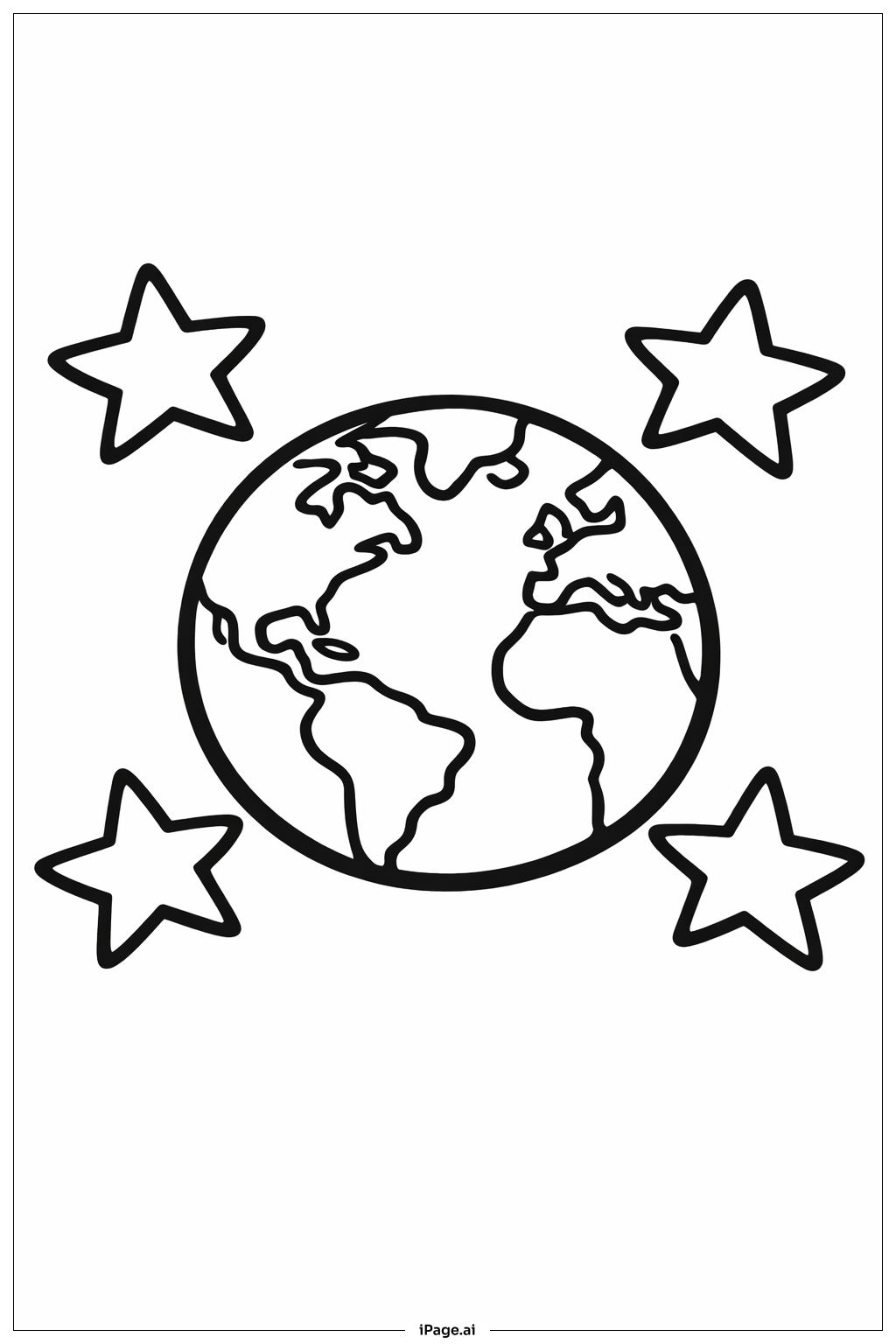  星空地球填色页 