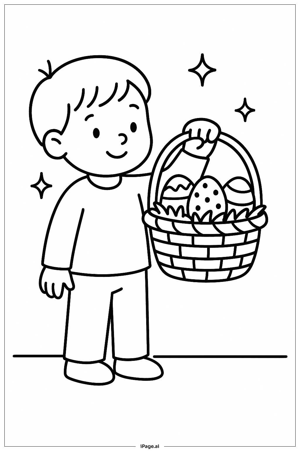  Easter Basket Held By Child Coloring Page 