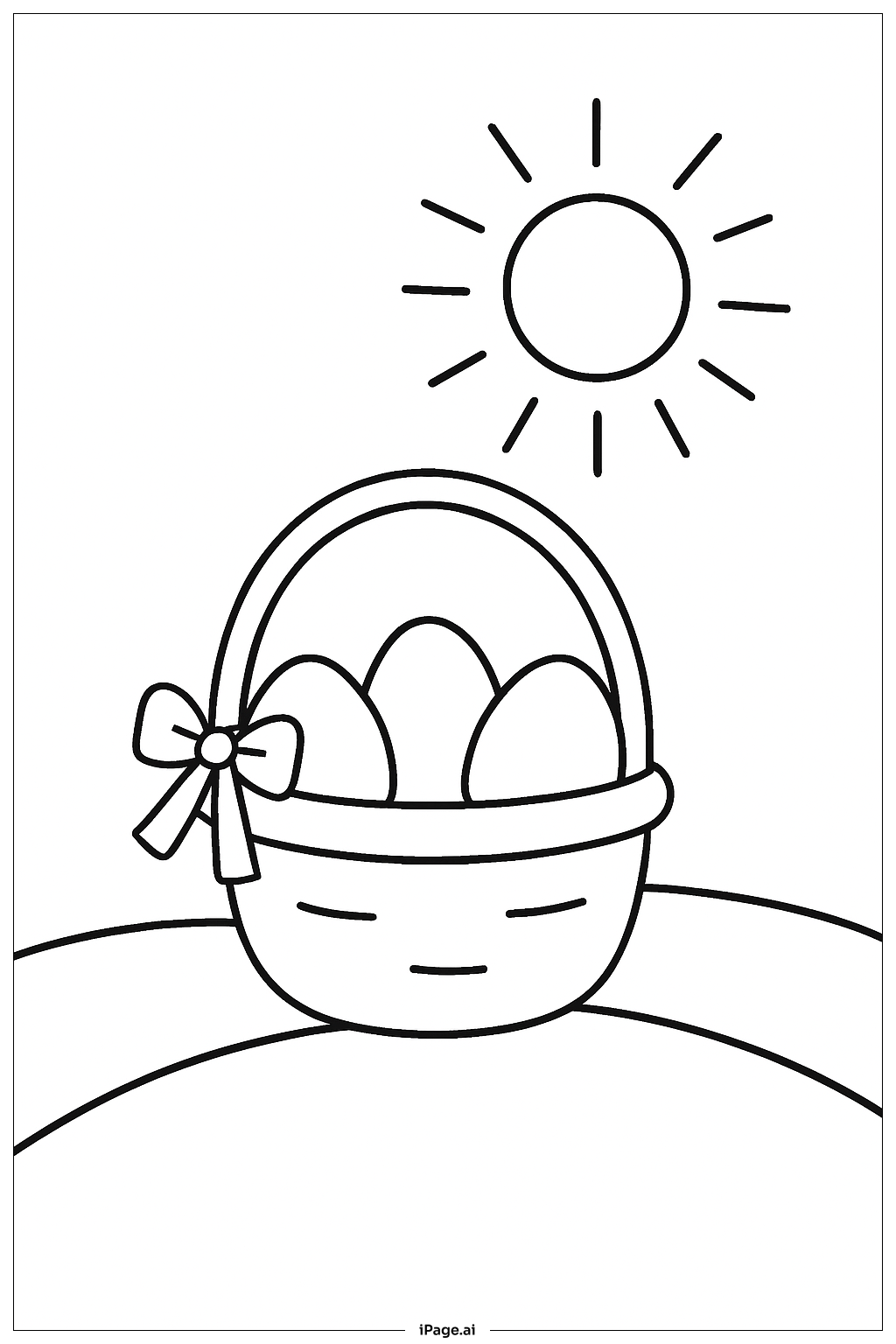  Easter Basket Under Sun Coloring Page 