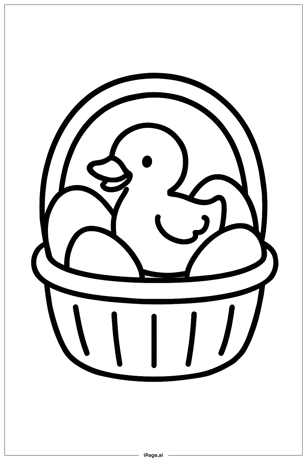  Easter Basket With Baby Duck Coloring Page 