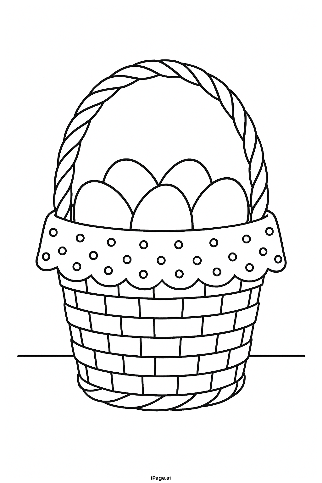  Easter Basket With Basket Liner Pattern Coloring Page 