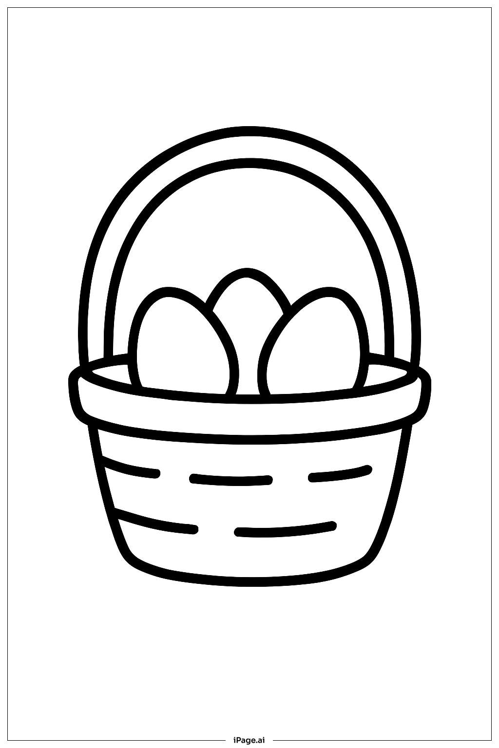  Easter Basket With Big Handle Coloring Page 