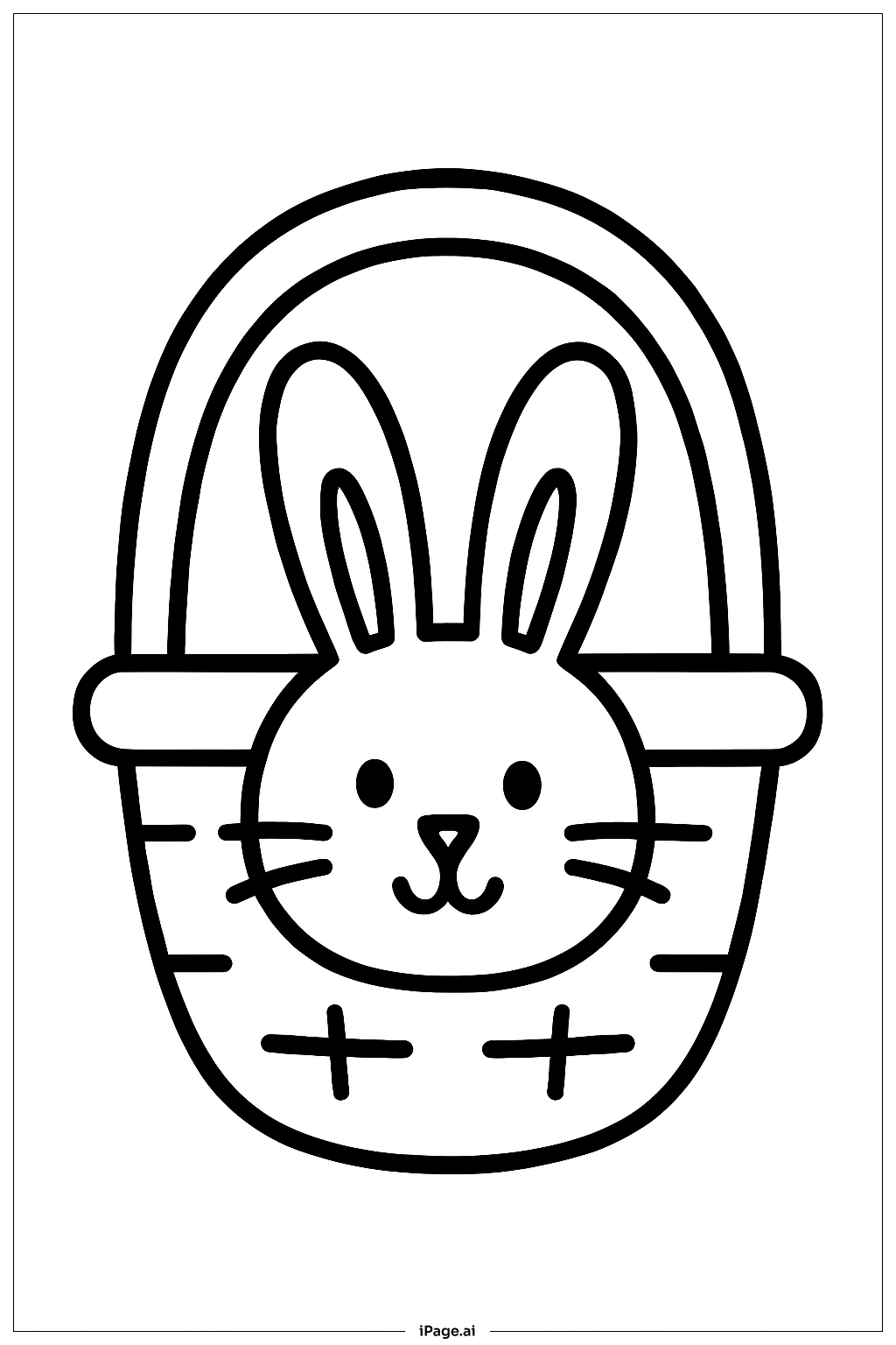  Easter Basket With Bunny Face Coloring Page 